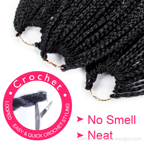 Ombre Pink Black Soft 24 inch Long 24 Roots/pack Heat Resistant Fiber Bulk Box Braid Crochet Synthetic Braiding Hair Extensions